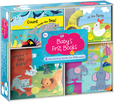 Hardcover Baby's First Books (Boxed Set of 4 Books): Four Adorable Books in One Box: Bath Book, Cloth Book, Stroller Book, Board Book