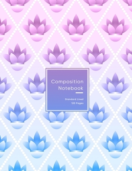 Composition Notebook: college or school ruled journal book for students | Standard line size composition style exercise notebook | Pink and purple flower pattern for teenage girls