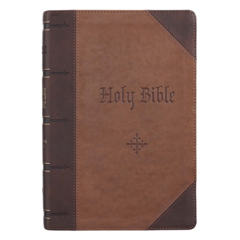 Leather Bound KJV Bible Giant Print Full Size Two-Tone [Large Print] Book