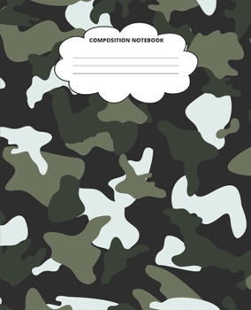 Camo Composition Notebook: Blank Lined Cute Notebooks for Girls Teens Kids School Writing Notes Journal (7.5 x 9.25 in)