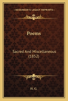 Paperback Poems: Sacred And Miscellaneous (1852) Book