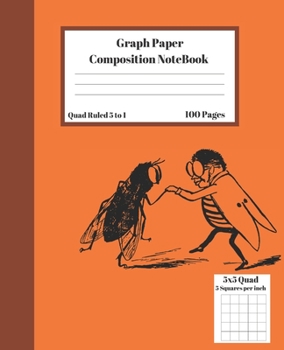 Paperback Graph Composition Notebook 5 Squares per inch 5x5 Quad Ruled 5 to 1 100 Pages: Cute Funny Fly Dance Gift Notepad / Grid Squared Paper Back To School G Book