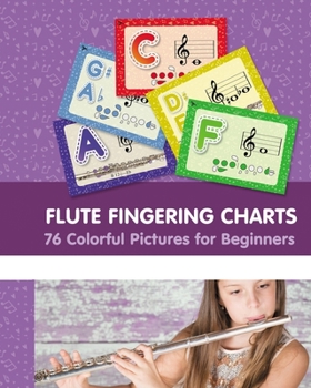 Paperback Flute Fingering Charts. 76 Colorful Pictures for Beginners Book
