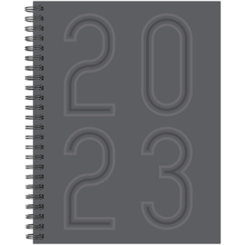 Spiral-bound Classic Charcoal 2023 8.5 X 11 Softcover Weekly Planner Book