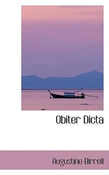 Paperback Obiter Dicta Book