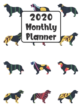 Paperback 2020 Monthly Planner: Golden Retriever Dog - 12 Month Planner Calendar Organizer Agenda with Habit Tracker, Notes, Address, Password, & Dot Book