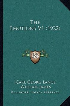 Paperback The Emotions V1 (1922) Book