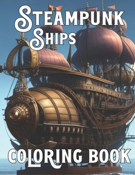 Paperback Steampunk Ship Coloring Book For Adults [Large Print] Book