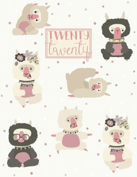 2020: Llamas do Yoga A4 Diary Week on 2 Pages to View WO2P Journal Horizontal Weekly Planner Cute Pattern