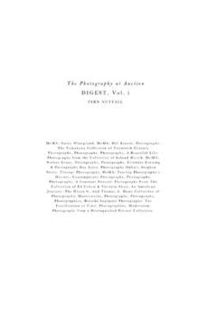 Paperback Photography at Auction Digest: Volume I Book