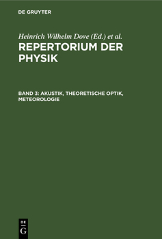 Hardcover Akustik, Theoretische Optik, Meteorologie [German] Book