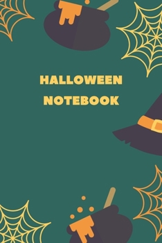 Halloween Notebook: Boo! Black Lined Paper Halloween Composition Book With Creepy Scary Pumpkin Journal And Diary 100 Pages For School Kids
