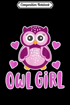 Paperback Composition Notebook: Cute Owl Girl Kawaii Style Cartoon - Fun Owl with Hearts Journal/Notebook Blank Lined Ruled 6x9 100 Pages Book