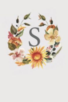 S: Pink Monogram Sketchbook | 110 Sketchbook Pages (6 x 9) | Sunflower Watercolor Monogram Sketch Notebook | Personalized Initial Letter Journal | Monogramed Sketchbook