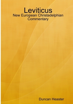 Paperback Leviticus: New European Christadelphian Commentary Book