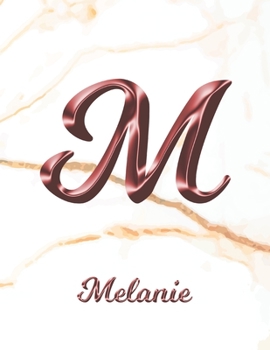 Melanie: 1 Year Weekly Planner with Note Pages (12 Months) | White Marble Rose Gold Pink Effect Letter M | 2020 - 2021 | Week Planning | Monthly ... | Plan Each Day, Set Goals & Get Stuff Done