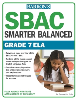 Paperback Sbac Grade 7 Ela: Smarter Balanced Book
