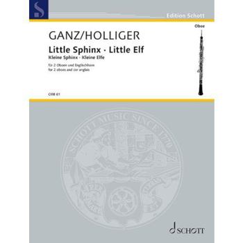 Paperback Holliger/Ganz: Little Sphinx and Little Elf - Based on Original Piano Pieces Op. 31 No. 1 and 2 Arranged for 2 Oboes and English Horn Score and Parts Book