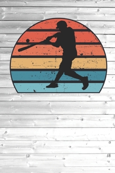 Baseball Player Athlete Silhouette Image On A Retro Vintage 70s Distressed Sunset  Journal