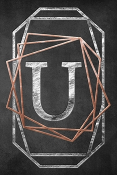 Chalkboard Foiling Minimalist Letter Notebook - U: A personalized monogram notebook just for you!