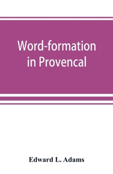 Paperback Word-formation in Provençal Book