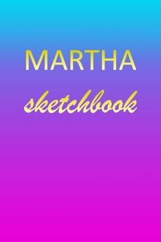 Martha: Sketchbook | Blank Imaginative Sketch Book Paper | Pink Blue Gold Custom Letter M Personalized Cover | Teach & Practice Drawing for ... Doodle Pad | Create, Imagine & Learn to Draw