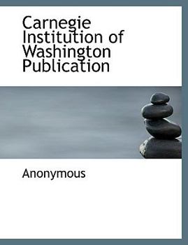 Hardcover Carnegie Institution of Washington Publication Book