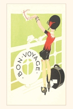 Paperback Vintage Journal Flapper Waving from Railing Travel Poster Book