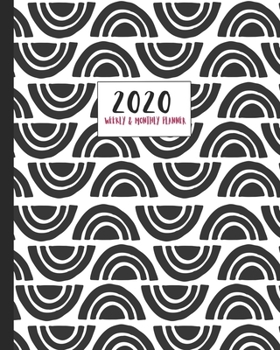2020 Monthly & Weekly Planner: Cute cartoon rainbow geometric Scandi art themed diary planner. Jan - December 2020. Feature packed with goal and habit ... year in pixels and timetable/schedule pages.