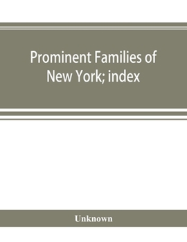 Paperback Prominent families of New York; index Book