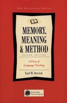 Paperback Memory, Meaning, and Method: Some Psychological Perspectives on Language Learning Book