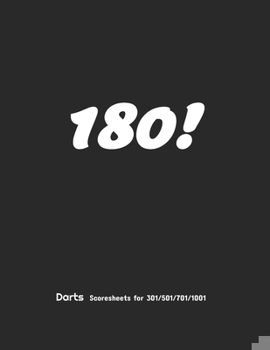 180! : Darts Score Pad 100 8. 5 X 11 Pages