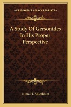 Paperback A Study Of Gersonides In His Proper Perspective Book