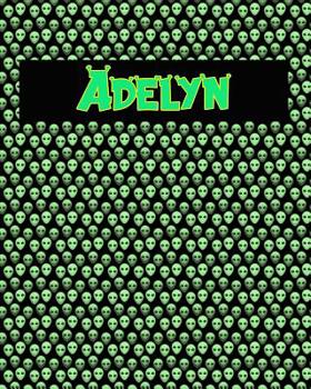 Paperback 120 Page Handwriting Practice Book with Green Alien Cover Adelyn: Primary Grades Handwriting Book