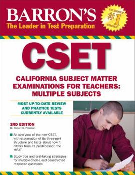 Paperback Barron's CSET: California Subject Matter Exams for Teachers: Multiple Subjects Book