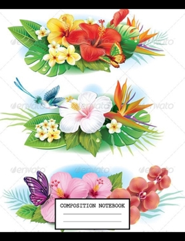 Paperback Composition Notebook: Cute Floral Flower College Ruled Journal with lined Paper for Taking Notes, Writing Workbook for Students, Teachers Book