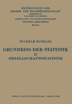 Paperback Grundriss Der Statistik. II. Gesellschaftsstatistik [German] Book