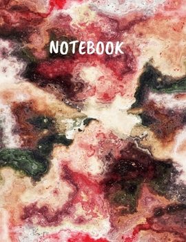 Notebook: Red Yellow colored Marble Unruled Unlined Paper Writing Journal Notebook For Notes Work journaling School Girls men teens ... 100 pages Large ( 8.5 x 11 inches )