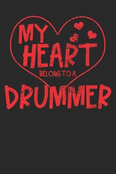 Paperback Notebook: Drummer Valentine's Day 6x9 Dot Grid 120 Pages Book