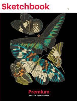 SketchBook: Papillon Butterfly Art Print (1), 8"x10" Sketch Pad, Sketching and Drawing Paper, Note Pad -[Premium Sketch Books]