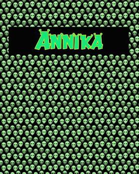 Paperback 120 Page Handwriting Practice Book with Green Alien Cover Annika: Primary Grades Handwriting Book