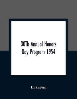 Paperback 30Th Annual Honors Day Program 1954 Book
