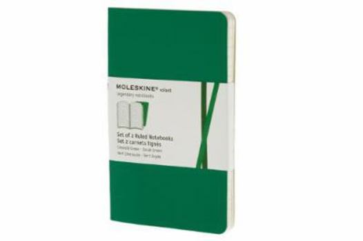 Paperback Moleskine Volant Notebook (Set of 2 ), Large, Ruled, Emerald Green, Oxide Green, Soft Cover (5 X 8.25) Book