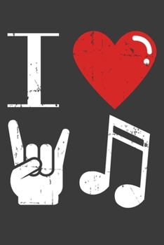 I Heart Rock Music: 150 Page College-Ruled Notebook