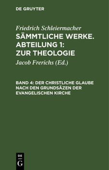 Hardcover Der Christliche Glaube Nach Den Grundsäzen Der Evangelischen Kirche [German] Book