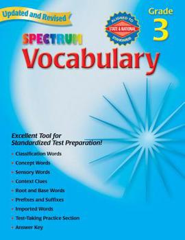Paperback Vocabulary, Grade 3 (Spectrum) Book