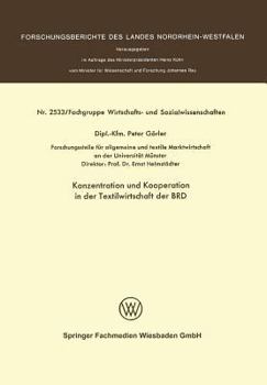 Paperback Konzentration Und Kooperation in Der Textilwirtschaft Der Brd [German] Book