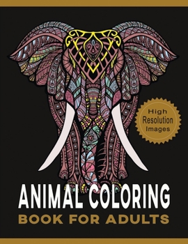 Paperback Animal Coloring Book for Adults: Variety of Animal-Based Mandala Patterns for Relaxation & Stress Relief - Large Size Line Art Drawings for Women & Me Book