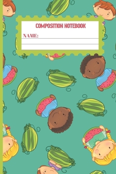 Paperback Composition Notebook: Watermelon gifts: cute Keppel color pattern college ruled lined paper to write in. Book