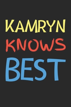 Kamryn Knows Best: Lined Journal, 120 Pages, 6 x 9, Kamryn Personalized Name Notebook Gift Idea, Black Matte Finish (Kamryn Knows Best Journal)